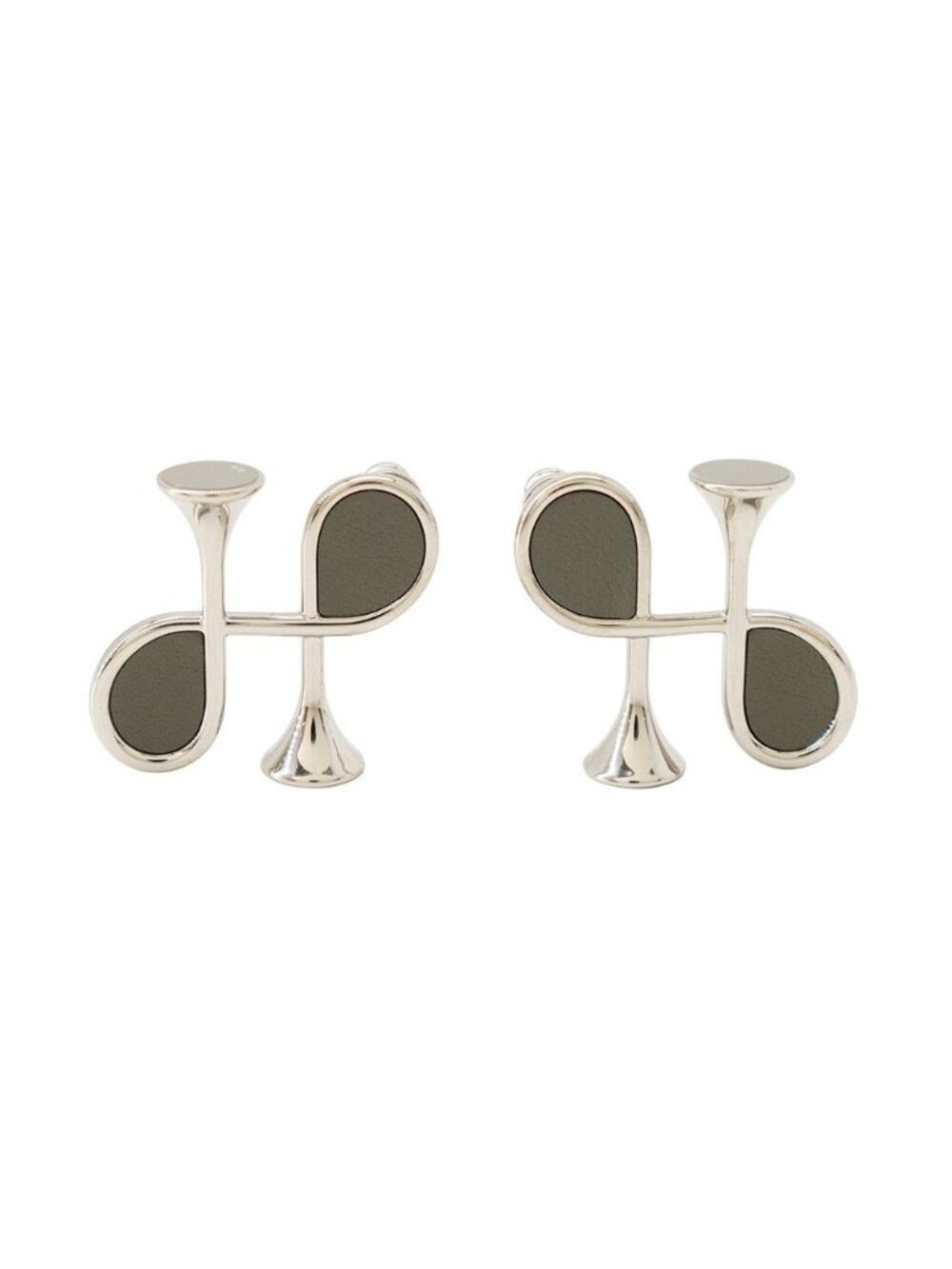 Hermes Earrings Col H Gray Silver Swift